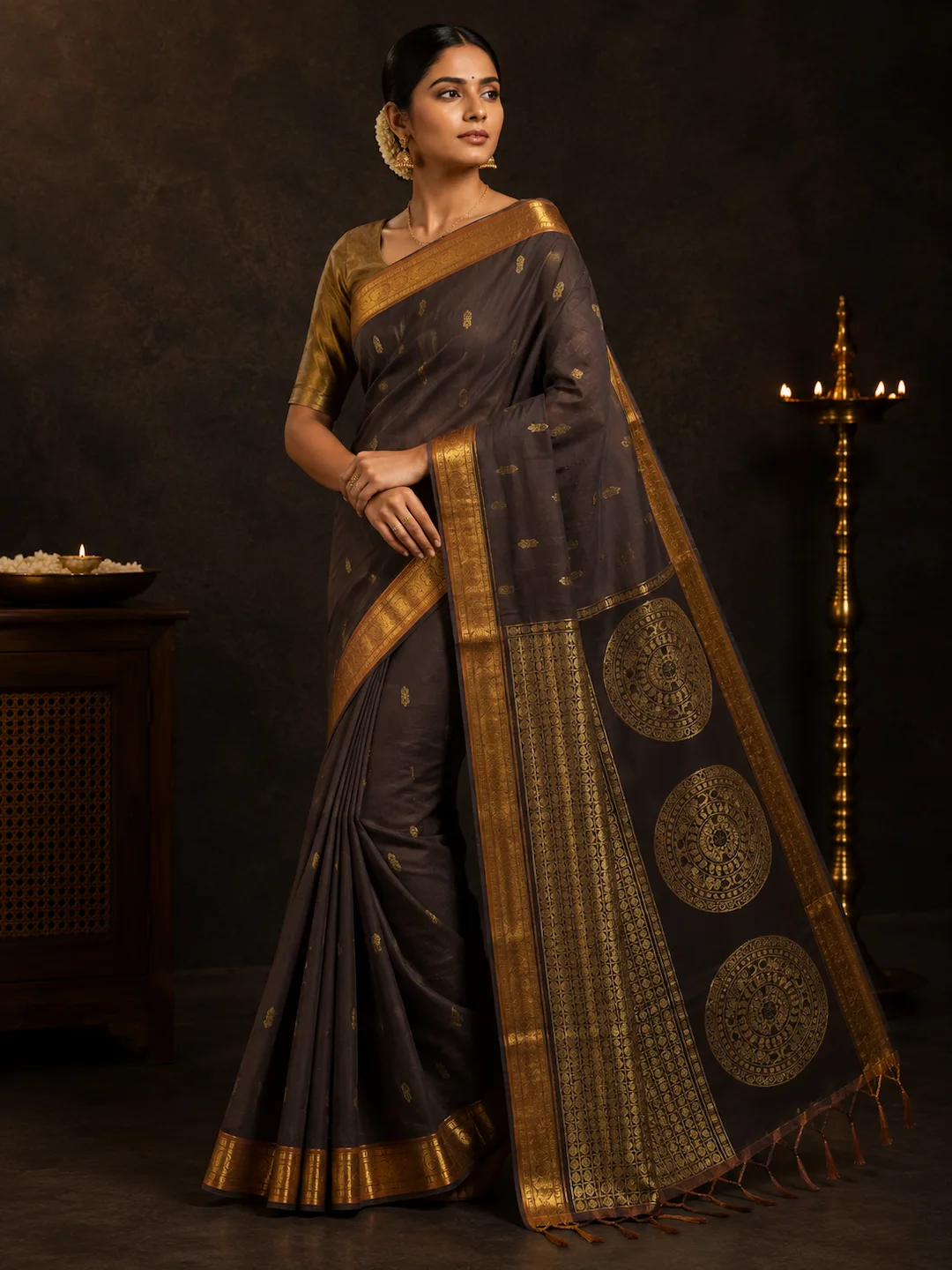 Caramel Charm — 100s Count Pure Cotton saree